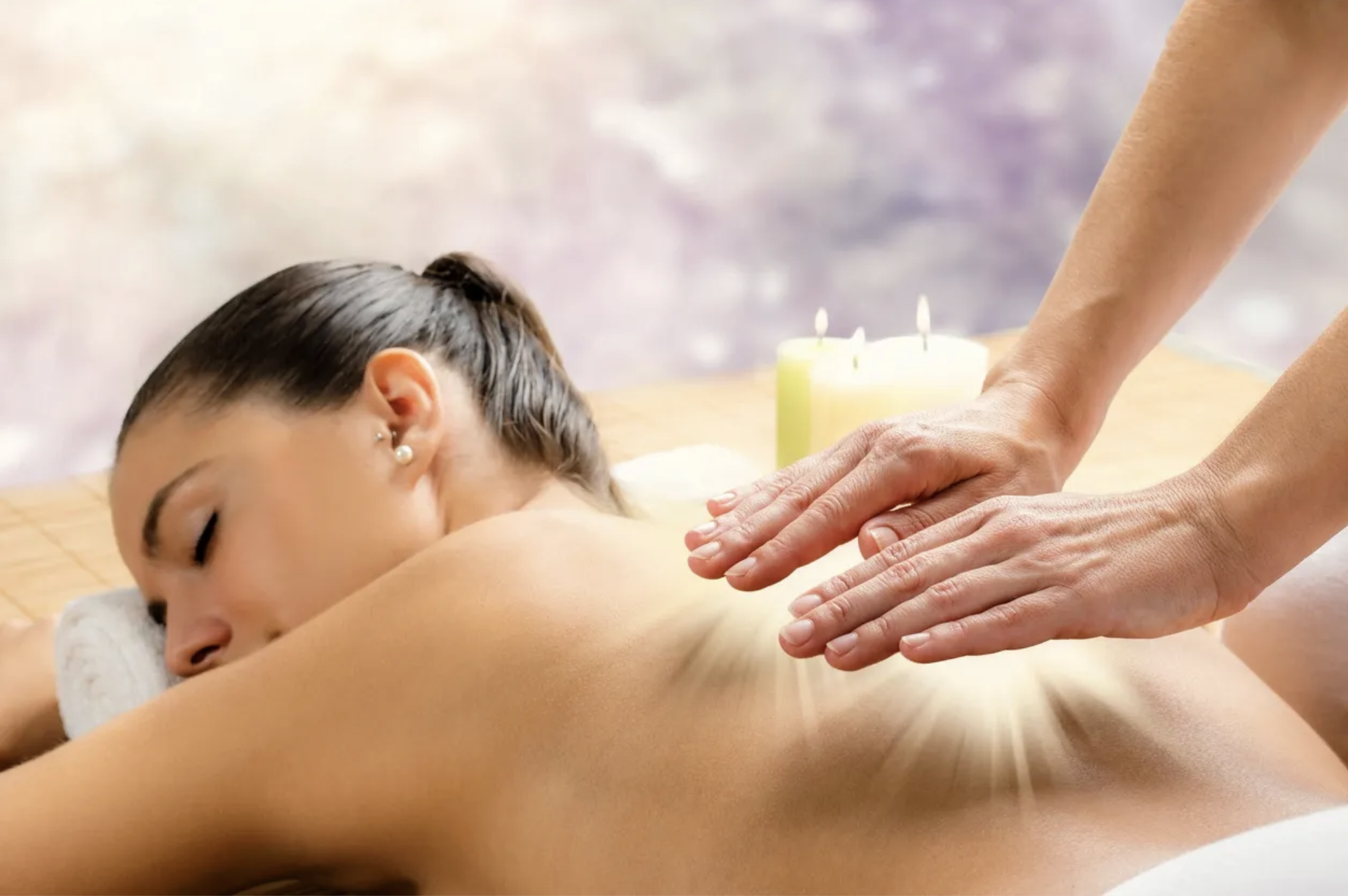 Dr. Yasmin Harounian L.Ac performing healing touch and energy therapy in Los Angeles